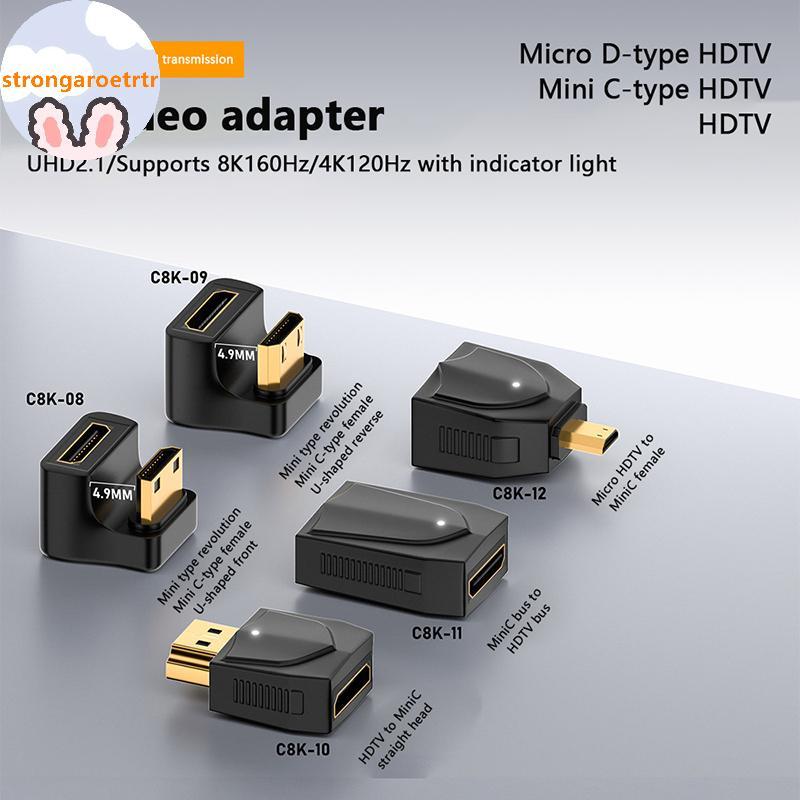 Strongaroetrtr MINI HDMI Sang HDMI Adapter Chuyển Đổi Video Player 1080P 2K 4K 60HZ Cho MINI PC HDTV