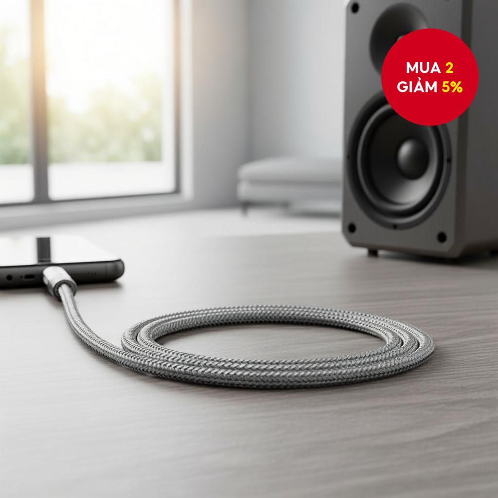 Dây nối âm thanh 3.5mm nam sang nữ Riksoin cho điện thoại di động, máy tính bảng, thiết bị media