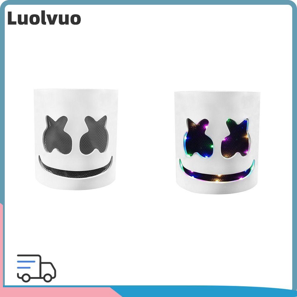 LUOLLVUO Halloween Bar Music Party Prop Mũ bảo hiểm LED