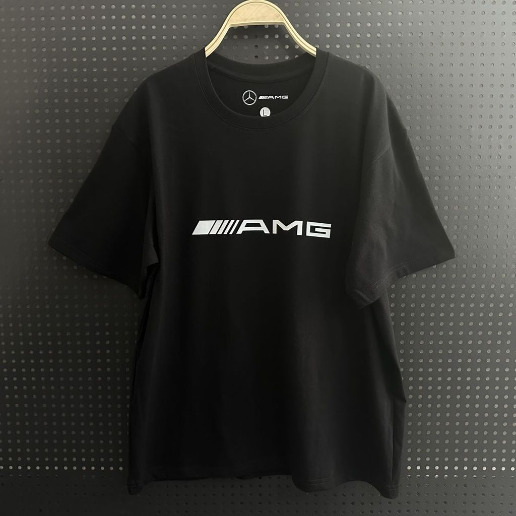 AMG racing short-sleeved shirt, F1 team jersey, Lewis, Leclerc, outdoor sports black cotton T-shirt