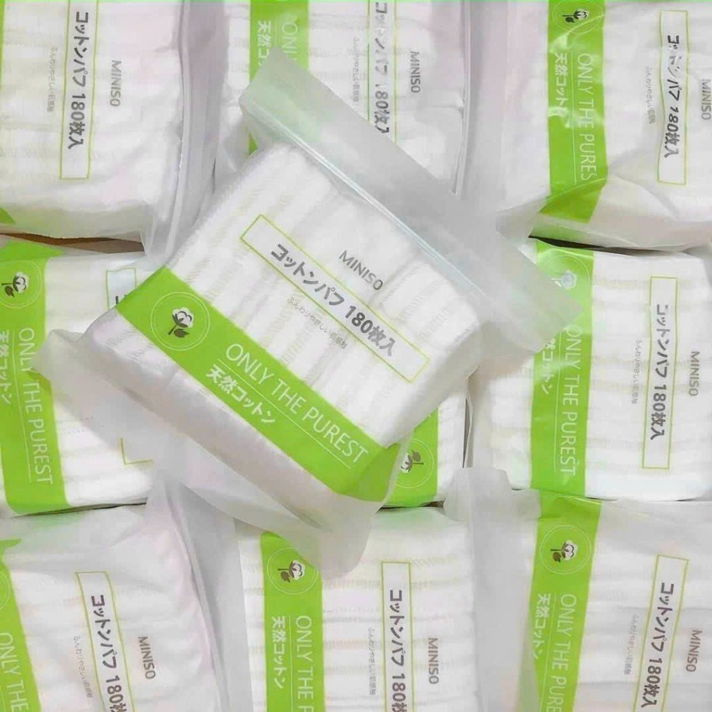 BÔNG TẨY TRANG GÓI MINISO 180 miếng MỀM MẠI AILEE