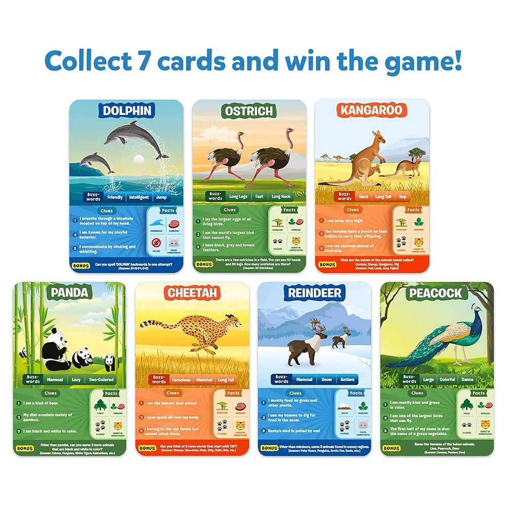 Educational Card Game : Animal Planet - Guess in 10 Kids Table Top Game Gifts for Boys and Girls Car