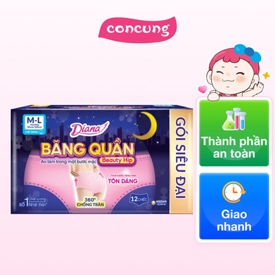 Băng vệ sinh Quần Diana Sensi Beauty Hip M/L (12 miếng)