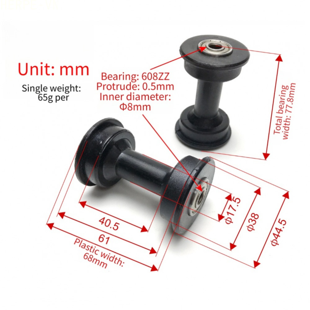 [HERPEVN]For 60mm Rectangular Tube Bearing Wheel Pulley for Rowing and Abdominal Machines[Ready stoc