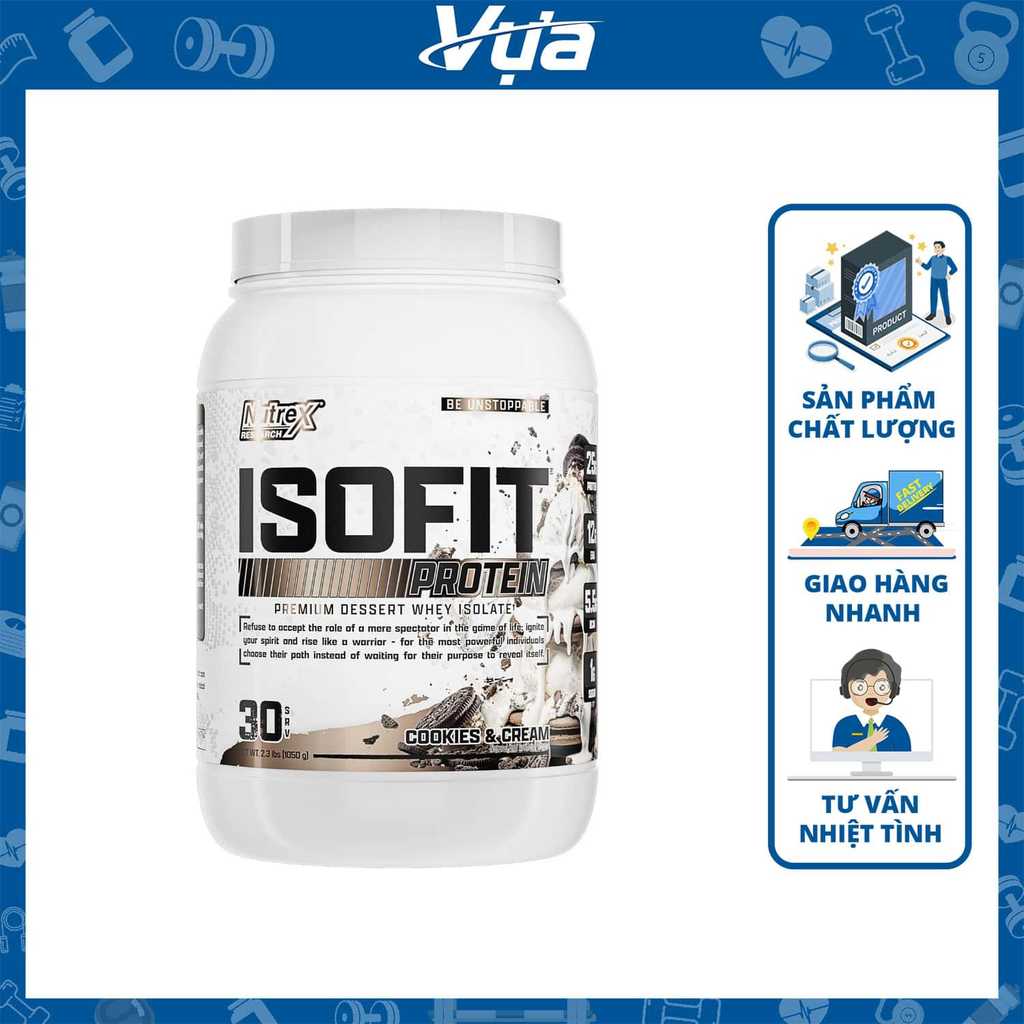 Nutrex - IsoFit Protein (2 Lbs) - Bổ sung protein hỗ trợ phát triển cơ bắp Chính Hãng