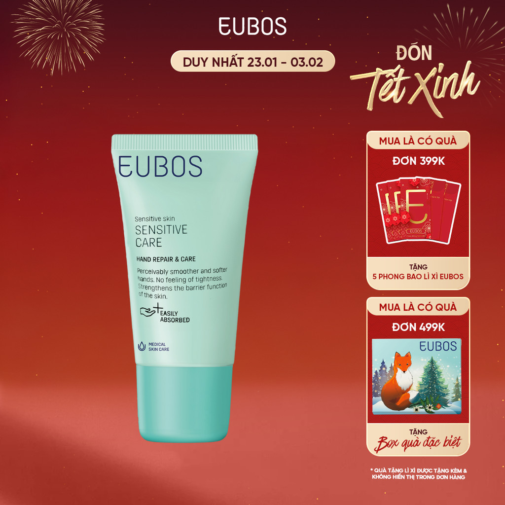 Kem Dưỡng Da Tay và Móng EUBOS Giúp Bảo Vệ Da Mềm Mịn, Dưỡng Ẩm Không Gây Nhờn Rít Phù Hợp Cho Da Nh