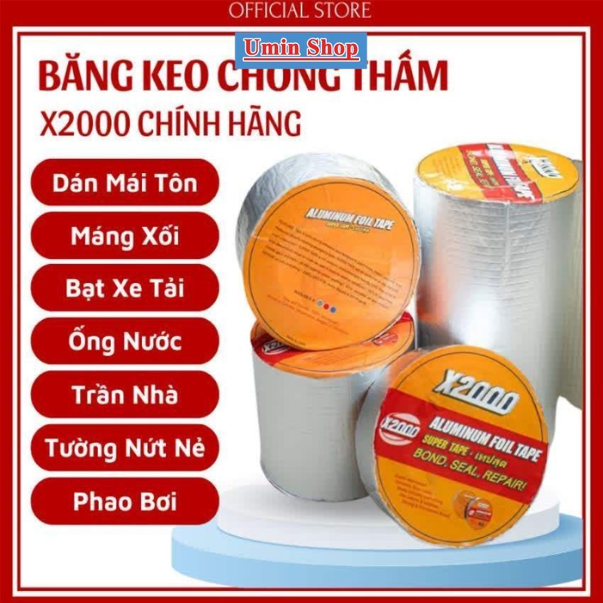 Băng keo chống thấm x2000 băng keo siêu dính Nhật Bản chống thấm dột, dán tường, dán mái tôn, dán ốn