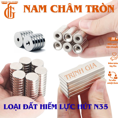 10 VIÊN NAM CHÂM TRÒN LỰC HÚT N35, NAM CHÂM VĨNH CỮU, NAM HÂM ĐẤT HIẾM