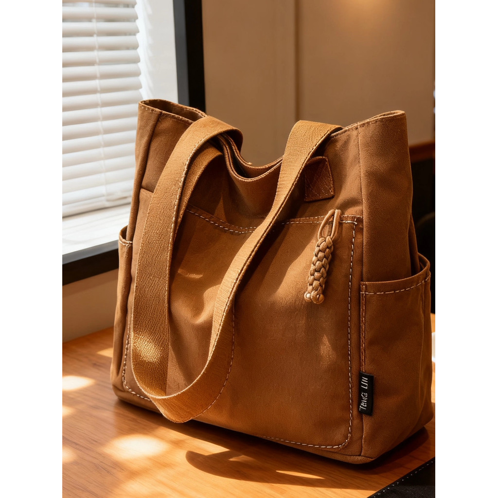 túi tote đi học túi tote có khóa kéo Túi Vải Nữ Dung Tích Lớn 2025 Phong Cách Mới Phù Hợp Với Túi Đeo Vai Thường Ngày Túi Vải Lớp Đi Lại Túi Tote Di Động