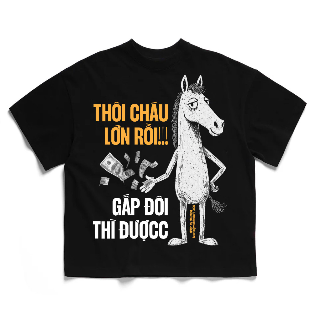 Áo thun Boxy Tshirt LÌ XÌ ĐI 100% Cotton aka Áo Thun KACHING
