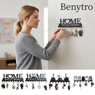 Benytro Giá đỡ chìa khóa BENYTRO, Móc khóa kim loại màu đen, Phụ kiện có ốc vít Giá đỡ chìa khóa treo tường Trang trí nhà cửa