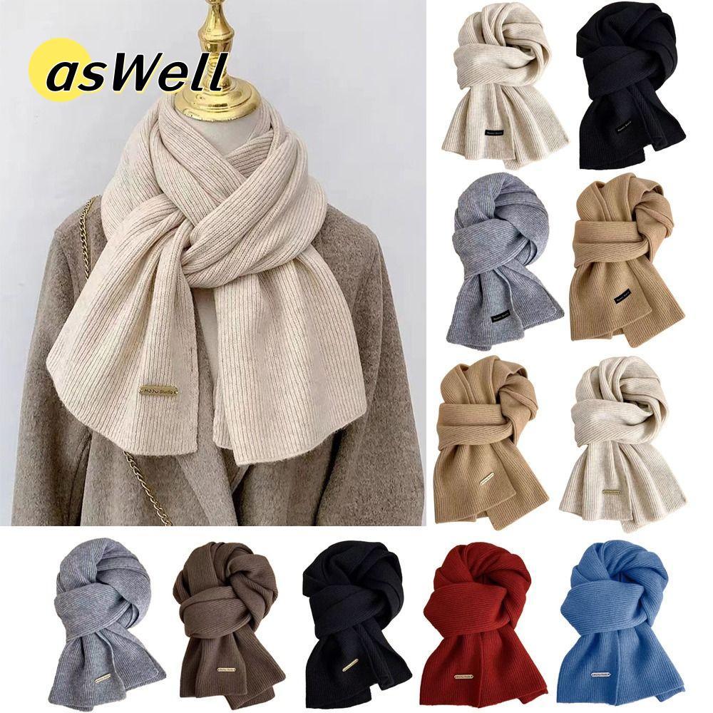 Khăn Dệt Kim ASWELL Len Dày Chéo Cho Bé Gái