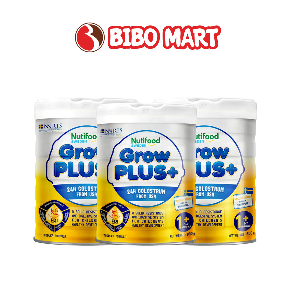 Sữa Bột Nutifood GrowPLUS+ Vàng Lon 800g Cho Bé Phát Triển Chiều Cao Tăng Sức Đề Kháng Tăng Cân - Bibomart