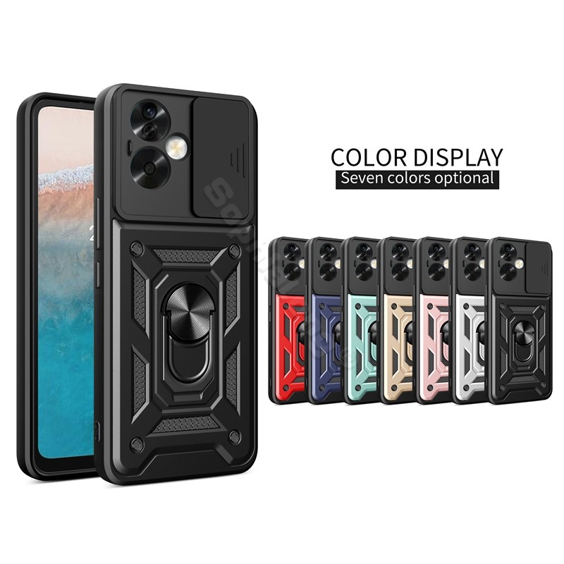 Ốp điện thoại Phong Cách Mecha Cho OPPO A79 A2 CPH2553 PJB110 Cứng Kéo Cửa Sổ Đứng Từ Tính Có Bảo Vệ