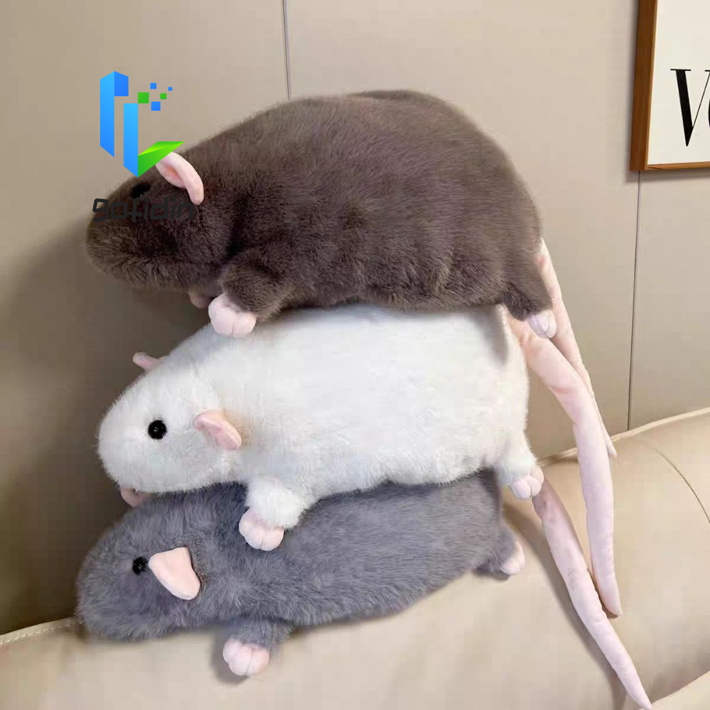GOFIDIN Fancy Rat Doll, Búp bê chuột mô phỏng động vật nhồi bông 20 / 30 / 50cm, Gối ngủ hoạt hình g