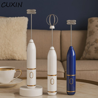 CUXIN Máy tạo bọt sữa điện Cucxin, Máy đánh trứng cà phê cầm tay 3 tốc độ, Đầu thay thế thực tế USB Máy trộn bọt có độ ồn thấp Cappuccino