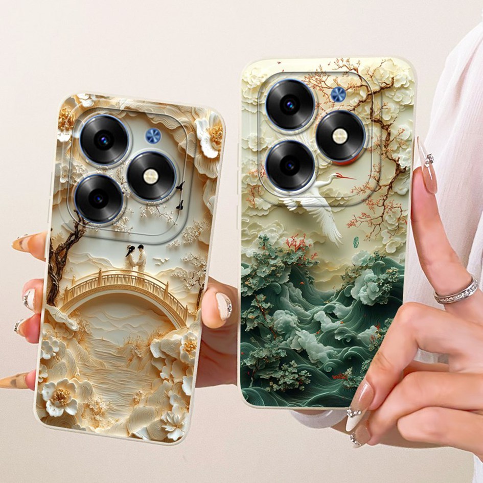 Dành Cho Itel S23 Plus Ốp Lưng S23 + S681LN Vỏ Hoa Thời Trang Ốp Lưng Kẹo Silicon Mềm Điện Thoại Cho