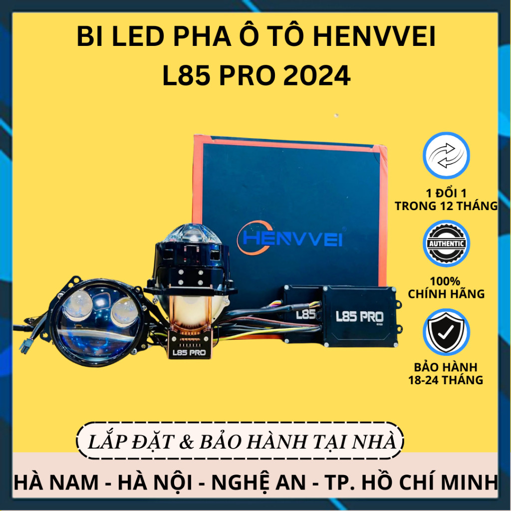 [Hàng mới về] Bi LED HENVVEI L85 Pro 2024 - Đèn Pha Siêu Sáng Cho Ô Tô