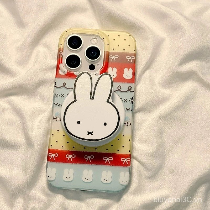 Ốp điện thoại đứng từ tính in hai lớp Meimu Miffy Rabbit Tương thích với iPhone17 / 13PRO / 11 / 16P