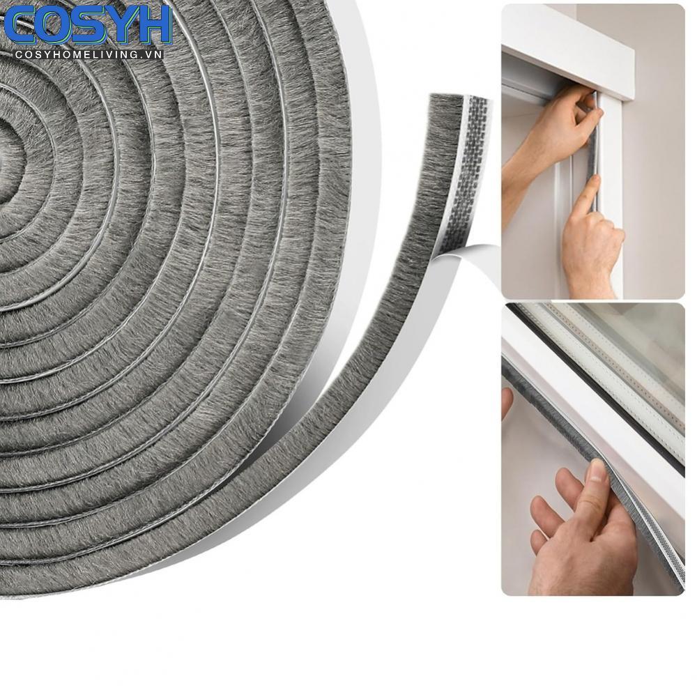 <cosyh>Self Backing Door Window Seal Strip 5m 9mm Polyester Fiber Wind Noise Dust Block