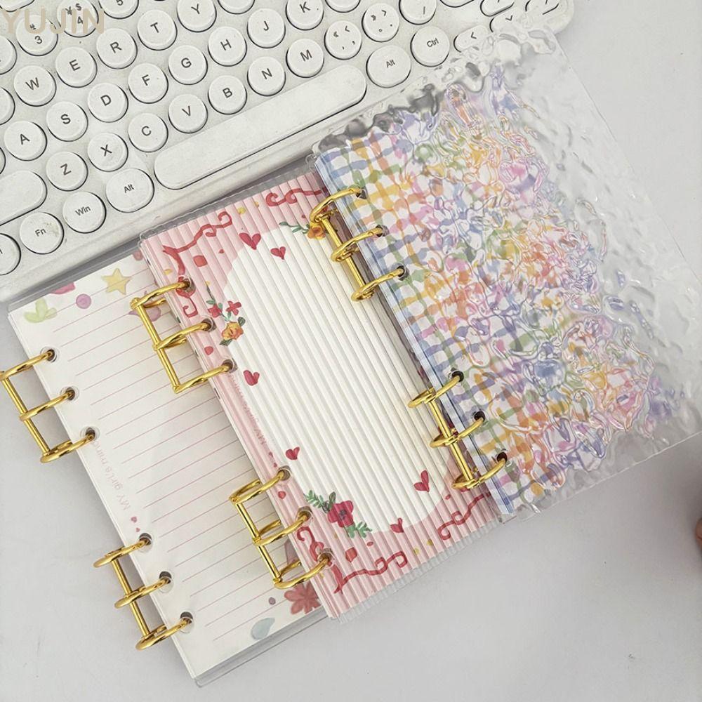 YUJIN A6 Notebook Cover, DIY Album Ảnh Notebook Trong Suốt / Nước gợn Rời Lá Notebook Shell, INS Acr