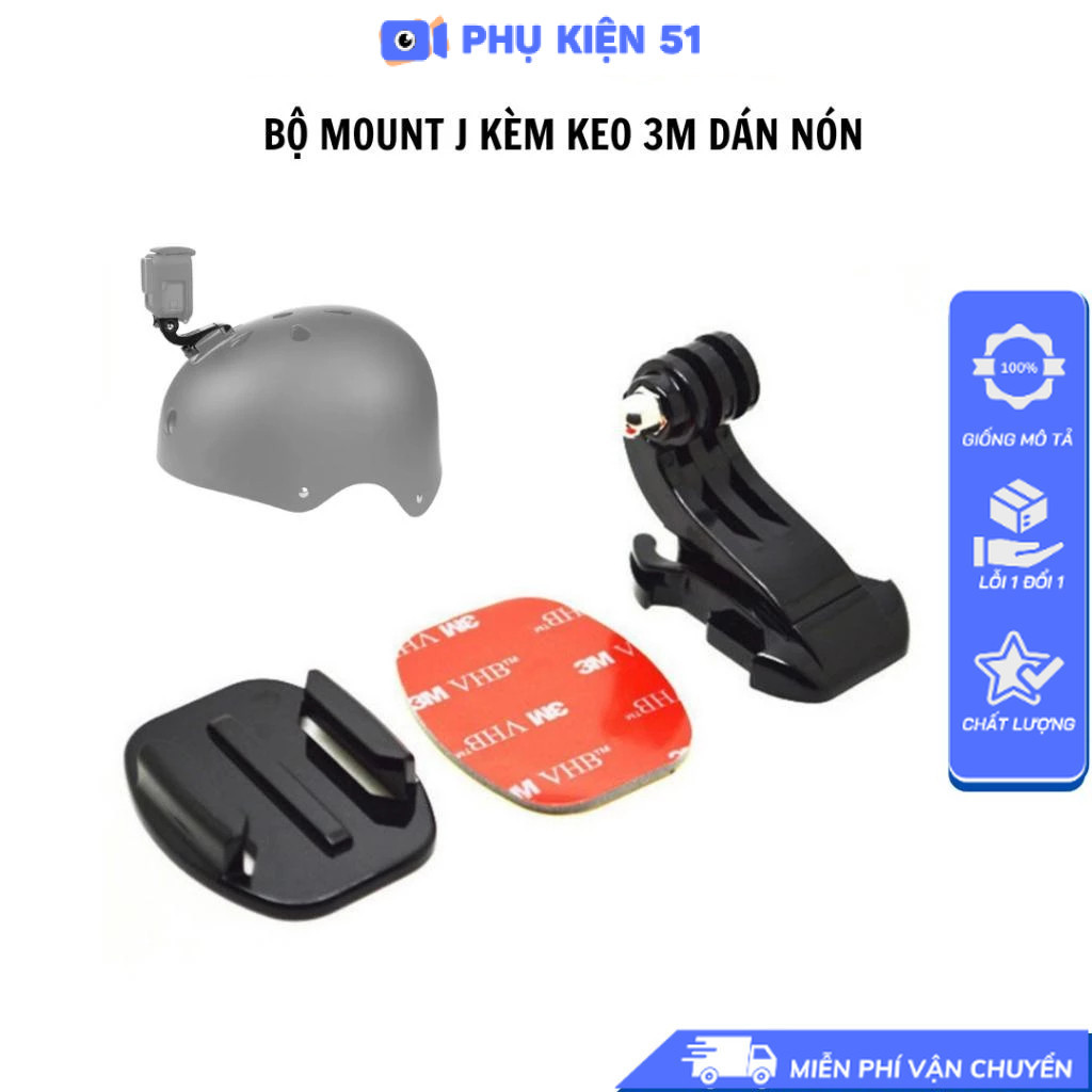 Bộ phụ kiện dán nón gắn GoPro , ActionCam lên bề mặt chắc chắn