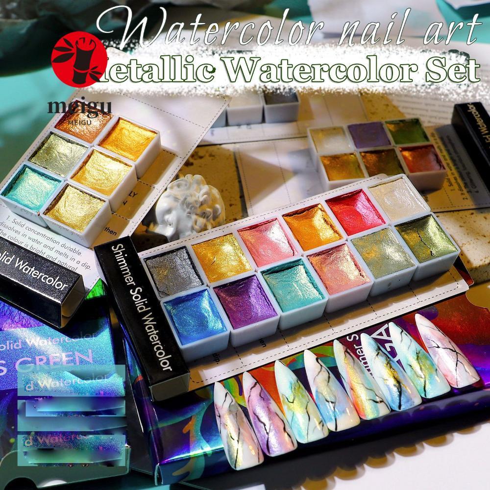 MEIGU Nail Pearlescent Pigment dành cho nghệ sĩ Tranh màu nước thủ công nóng bỏng