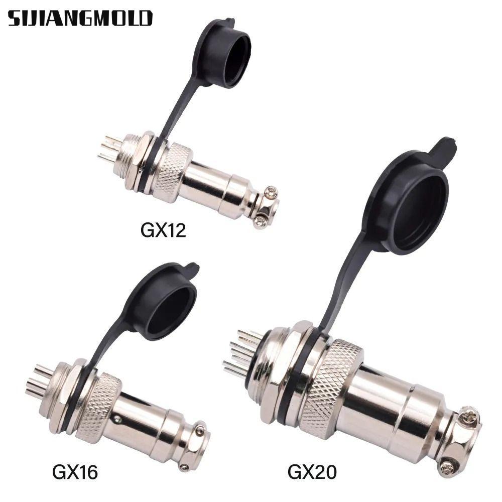 Vỏ ổ cắm tròn hàng không SIJIANGMOLD, GX12 GX16 GX20 Nhẹ GX12 GX16 GX20, Vỏ đầu nối cáp hàn chống rò