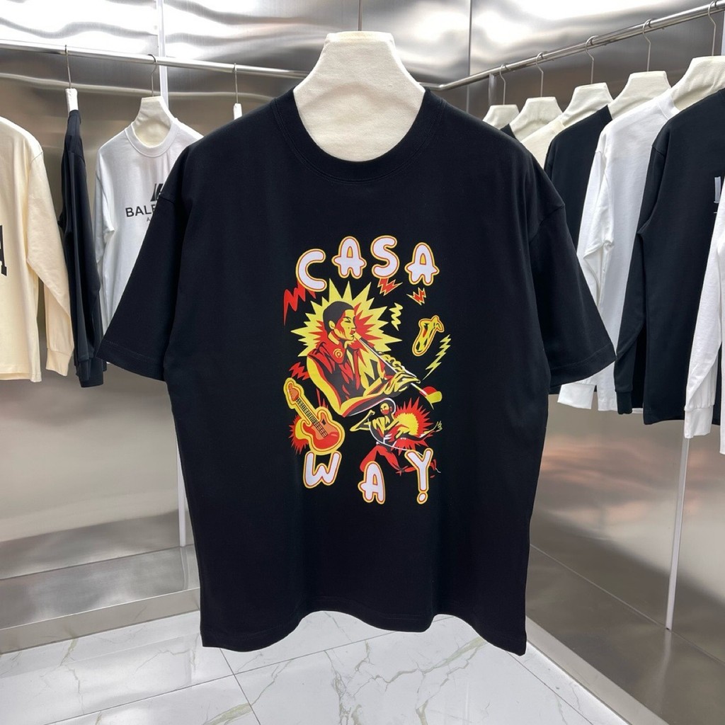 QAE6 Casablanca Summer New Letters logo Printed loose-fitting short sleeves T Shirt