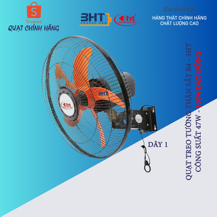 QUẠT TREO THÂN SẮT - ĐỘNG CƠ 100% ĐỒNG