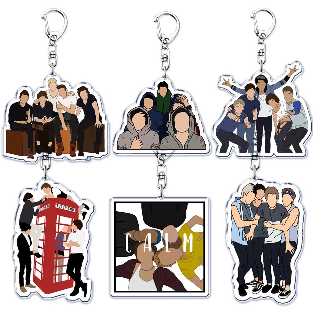 Móc khóa One Direction 1D Harry Styles Niall Horan mica acrylic phụ kiện treo balo túi xách trang tr