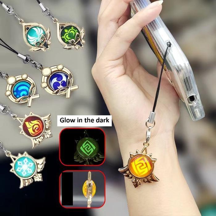 VISION PHONESTRAP Genshin Mondstadt Liyue Inazuma Sumeru Fontaine Glow in the dark: - Liyue, Pryo