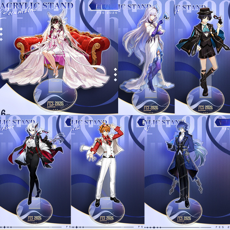 Game Yuanshen Characters Acrylic Plaque Standee Figure Skirk Flins Arlecchino Tartaglia Wanderer Bal