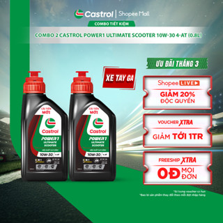COMBO 2 Dầu nhớt xe tay ga Castrol POWER1 ULTIMATE SCOOTER 10W-30 4-AT (0.8L)