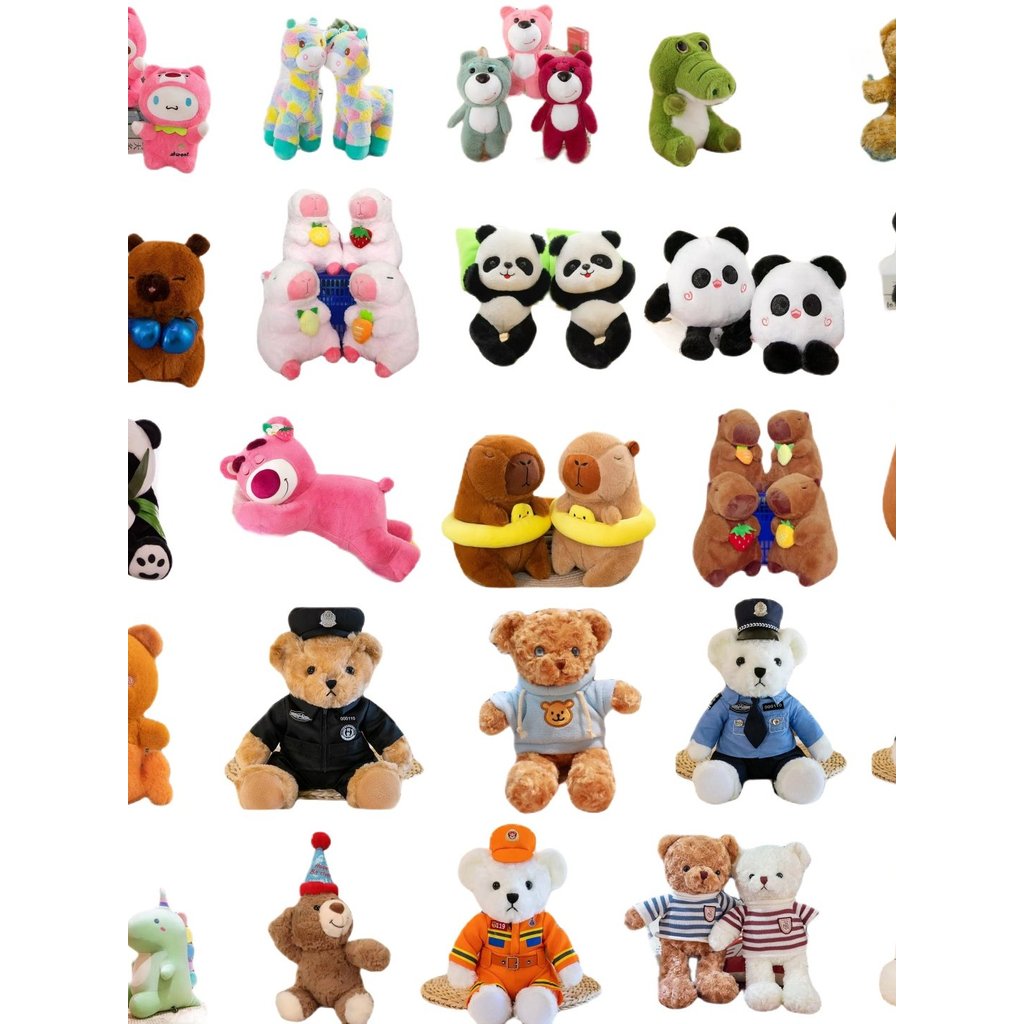 gấu dâu gấu bông Gấu Bông Búp Bê Gấu Trúc Búp Bê Cảnh Sát Gấu Sang Trọng Đồ Chơi Lấy Búp Bê Người Ản