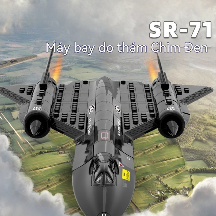 Lắp Ráp Mô Hình Máy Bay SR-71 Blackbird - Đồ Chơi Xếp Hình Trí Tuệ Tương Thích Lego