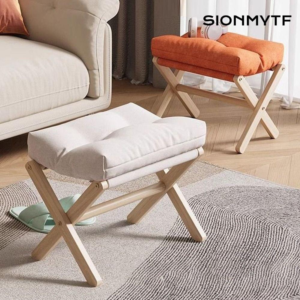 SIONMYTF Soft Footrest, Solid Wood Soft Velvet Foottool, Vải có thể giặt đơn giản Có thể tháo rời So