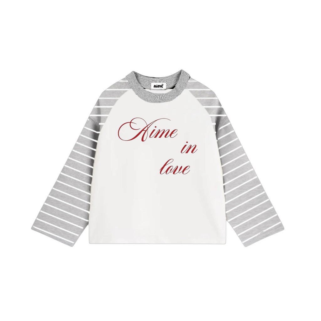 [Ver6] Áo Thun Tay Dài Raglan Cotton Long Sleeve Sọc Boxy AIMÉ Form Rộng Cổ Tròn Unisex Nam Nữ Basic Áo Mùa Hè | BigBuy360 - bigbuy360.vn