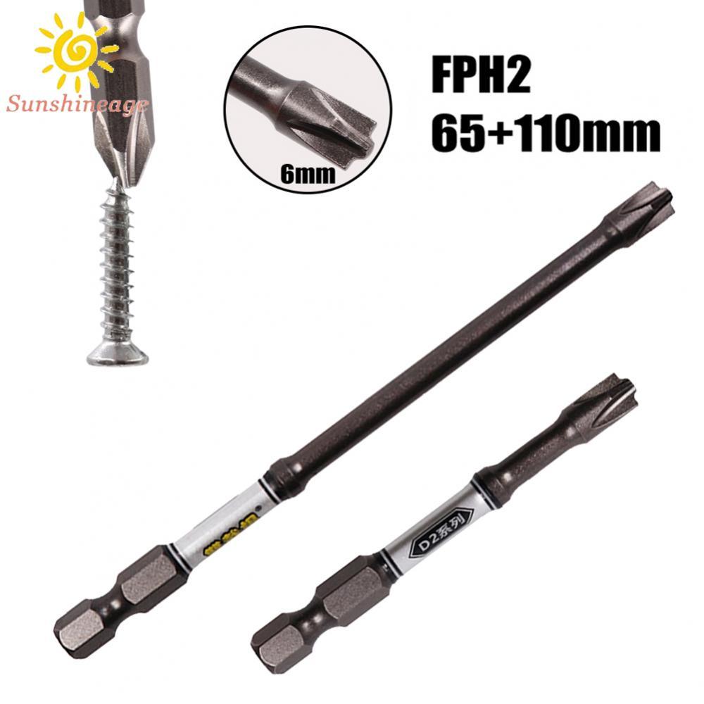 【SUNAGE】Magnetic Slotted Cross Bit for Electricians FPH2 6mm 65mm+110mm Length【HOT Fashion】