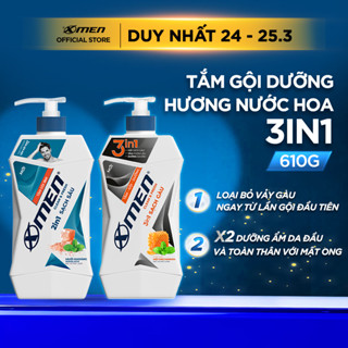 Tắm Gội Nam Xmen Clean & Fresh Sạch Gàu Sạch Sâu 610g Thành Phần Thiên Nhiên Chiết Xuất Bạc Hà Mát Lạnh