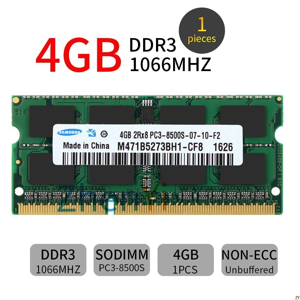 Dành Cho Samsung 4GB PC3-8500S DDR3 1066 MHz M471B5273BH1-CF8 SO-DIMM Bộ Nhớ Laptop