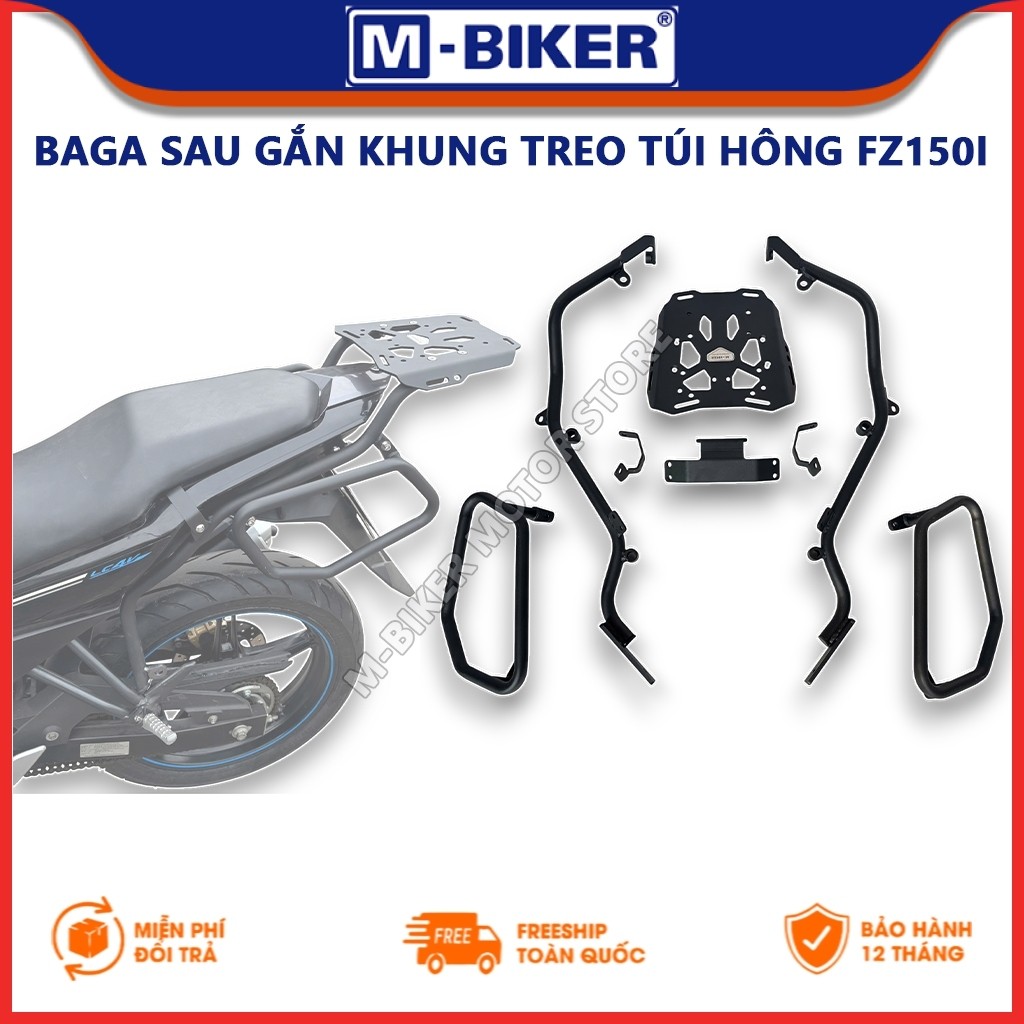 Baga FZ150, Baga sau Fz150, Baga hông FZ150, Baga sau gắn khung treo túi hông FZ150 | M-Biker