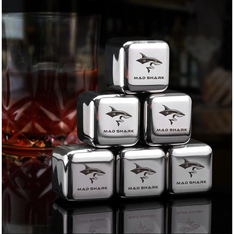 Cá Mập Hoang Dã 316 Thép Không Gỉ Đá Bóng Hạt Kim Loại Nhanh Frozen Whisky Đá Tartar Đá Đá Đá Đá Nug