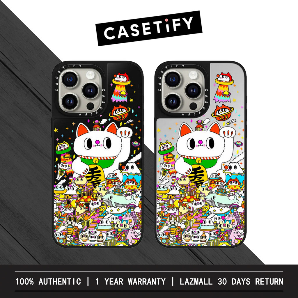 Ốp điện thoại gương Lucky Cat x CASETiFY cho iPhone 17 Pro Max / iPhone 16 Pro Max / iPhone 15 Pro M