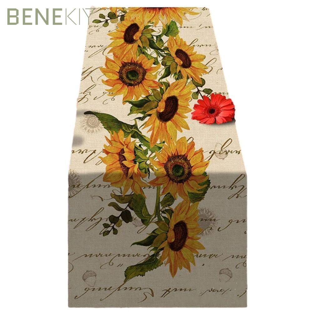 BENEKIY Table Runners, Linen 13 * 72 Inch Flower Table Flag, Proluxe Table Decor Tea Table Vải trang