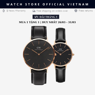 [Chính Hãng] Đồng Hồ Nam Nữ Daniel  Classic Sheffield Rose Gold Black Size 40mm Và 32mm Chính Hãng