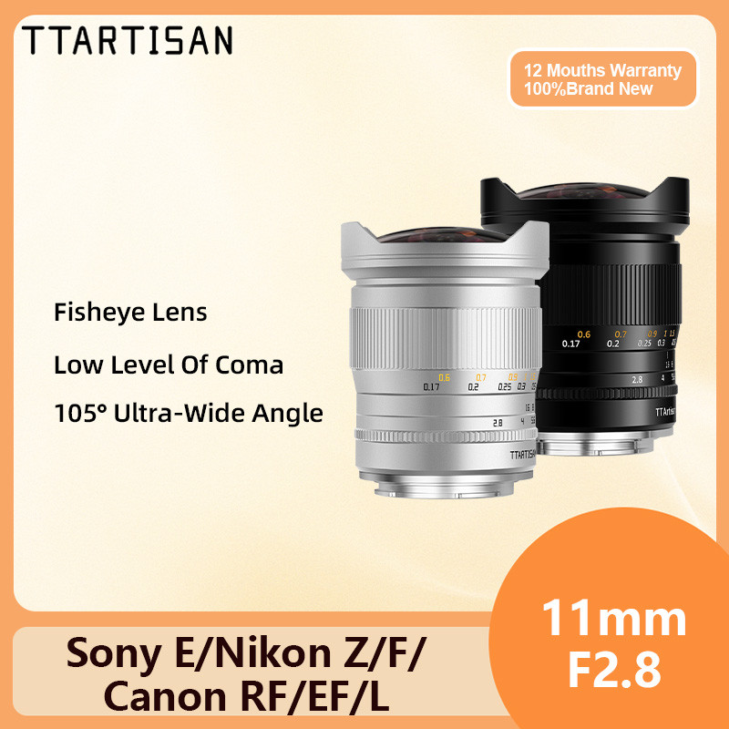 TTArtisan 11mm F2.8 MF Mắt cá Full Frame Khẩu độ lớn Máy ảnh góc siêu rộng Ống kính mắt cá Ninon Z F