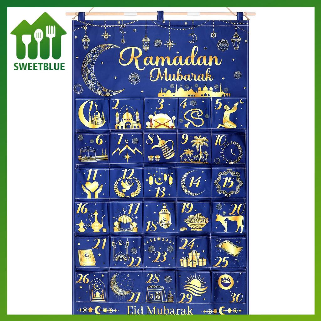 SWEET Vải Ramadan Lịch Đếm Ngược 2026 Eid Mubarak Advent Lịch Treo 30 Ngày Bí ẩn Eid Ramadan Lịch Đế