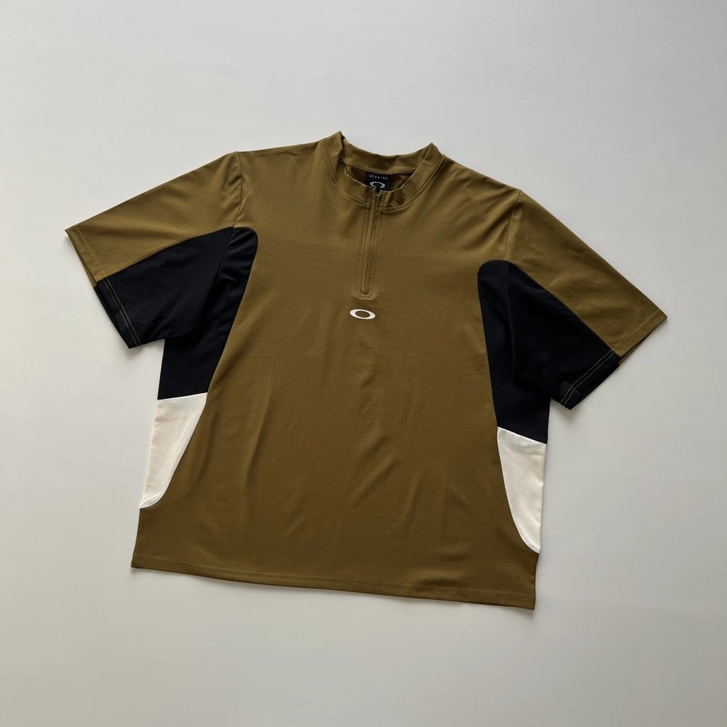 OA*K American mountain-style color-blocking half-zipper jacket Short Sleeve T Shirt Men and Women