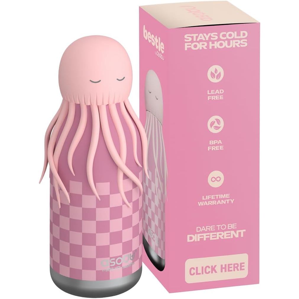 Asobu Bestie Chai Nước Inox Cách Nhiệt Có Thể Tháo Rời Đầu Động Vật Mềm Uống Vui Nhộn Cho Trẻ Em Và 